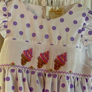 Rosalina White Smocked Ice Cream Dress